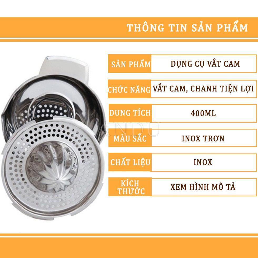 Bộ Vắt Cam INOX Tiện Dụng, Nắp Vắt Cam Kèm Ca Đong Định Mức