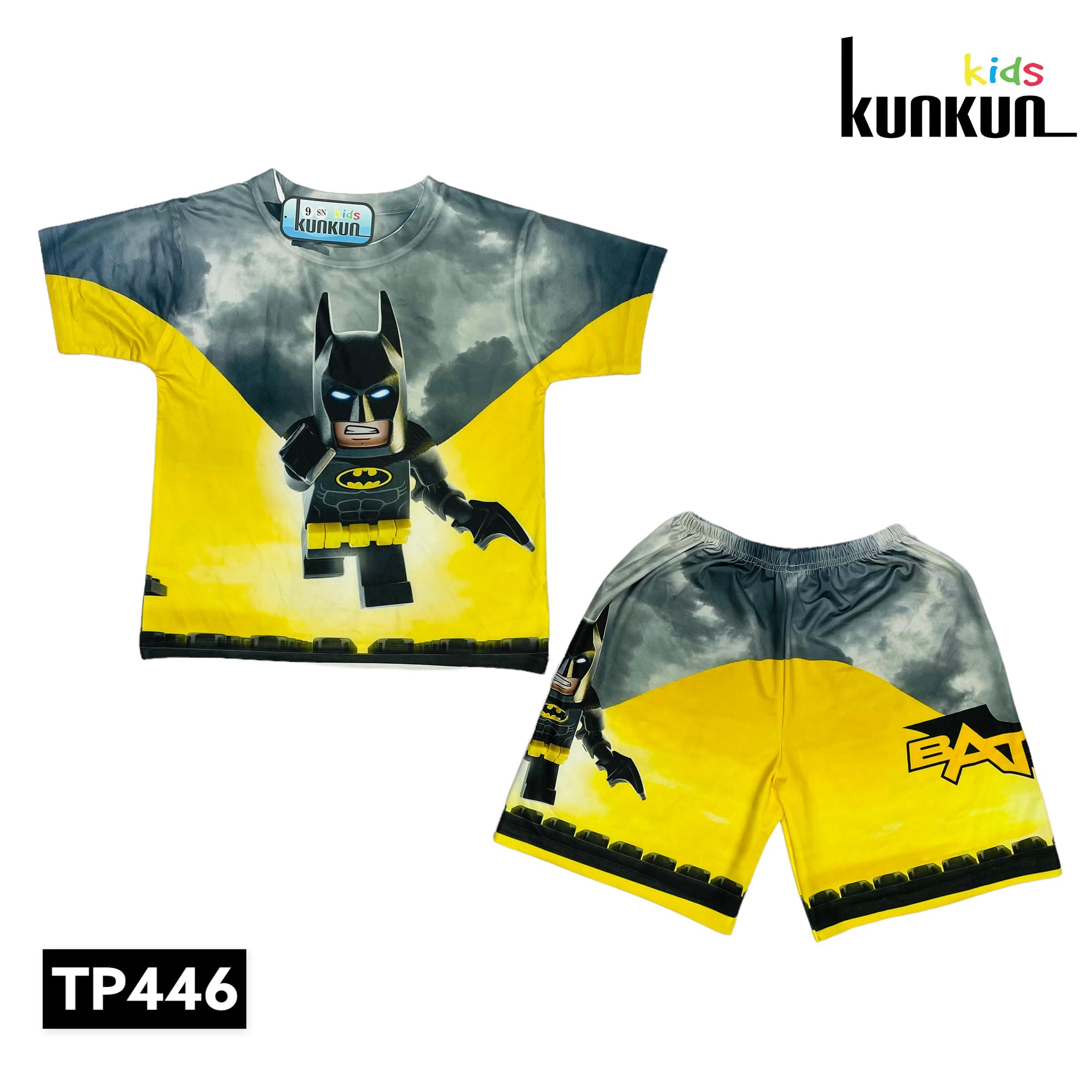 Đồ Bộ Thun Lạnh Có Tay In 3D cho bé trai hình Batman