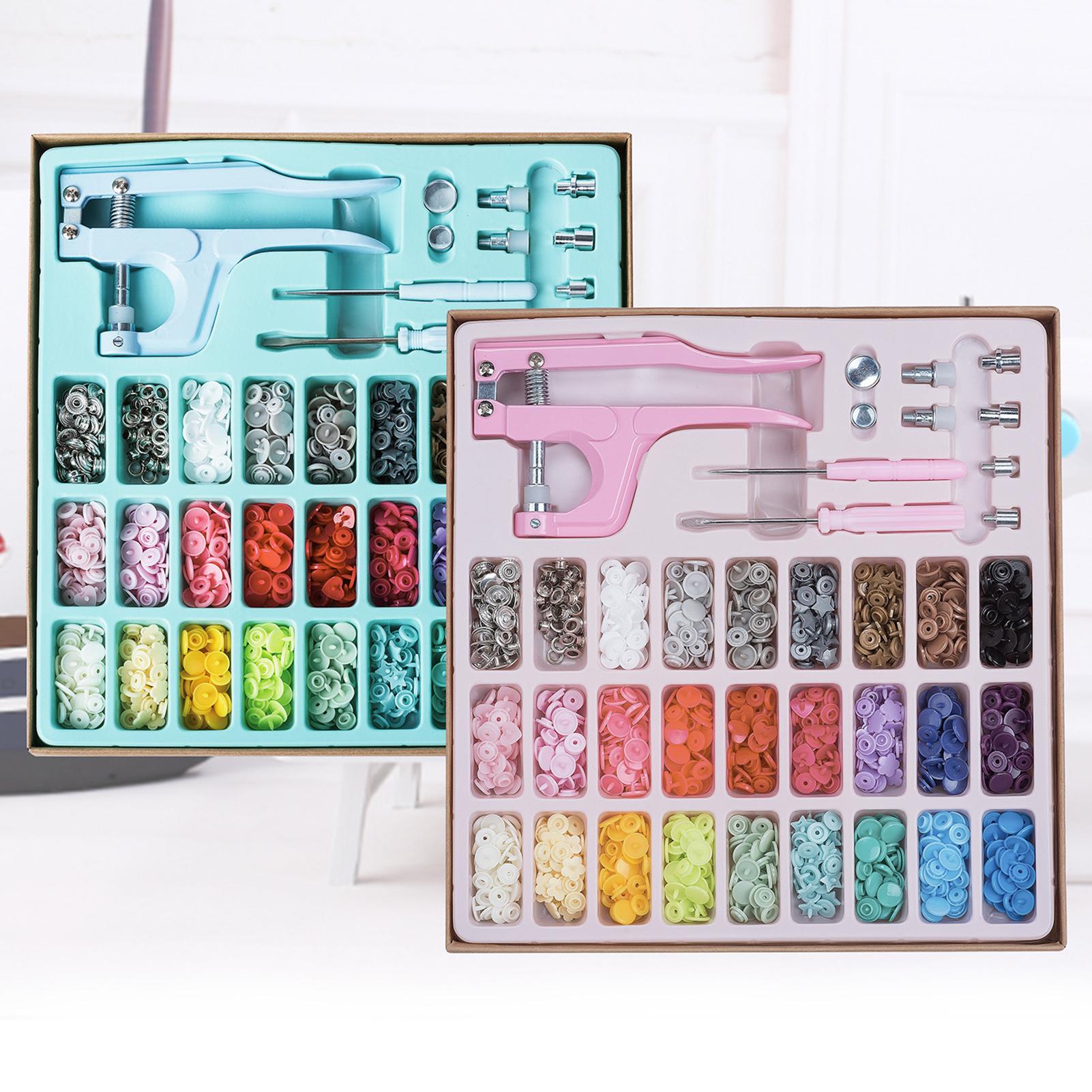 Plastic and Metal Snap Buttons with Snaps Pliers Set,300 Sets Plastic and Metal Snap Buttons for Sewing and Crafting