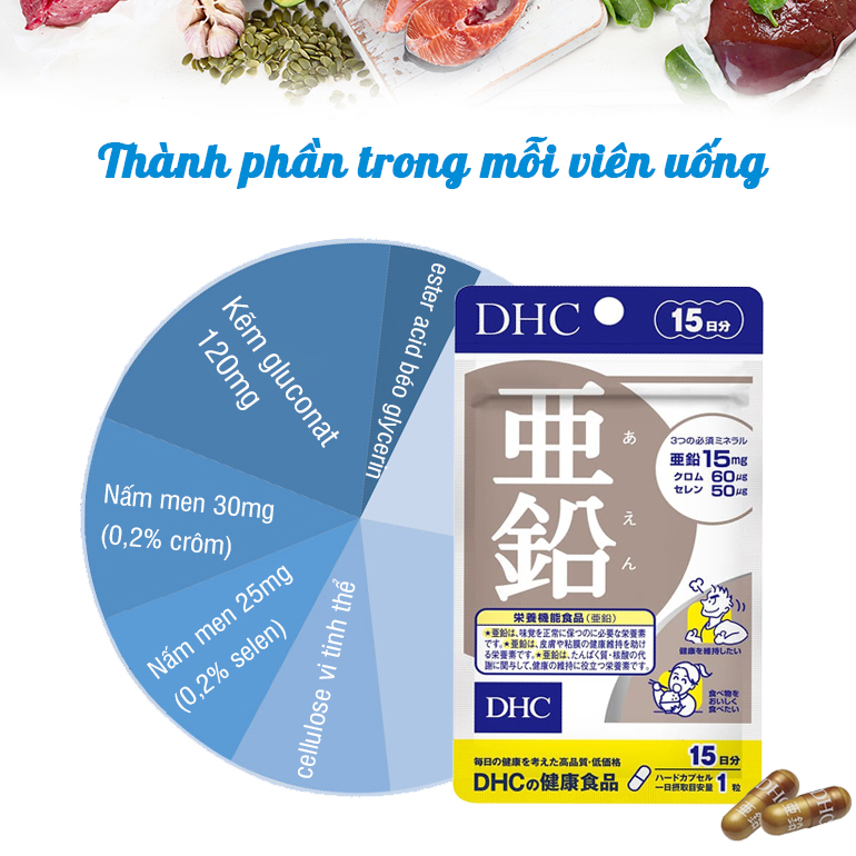 COMBO Tóc dài móng khỏe DHC Nhật Bản (Viên uống Kẽm + Viên uống Biotin) thực phẩm chức năng cải thiện da, tóc, móng JN-DHC-CB21