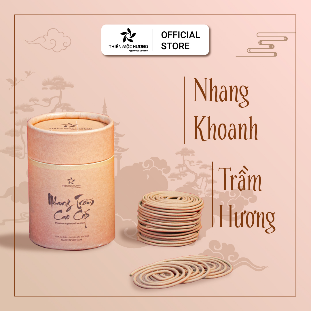 Nhang khoanh trầm hương tự nhiên - 40 khoanh - Thơm dịu nhẹ, lưu hương đến 3 giờ - Thiên Mộc Hương