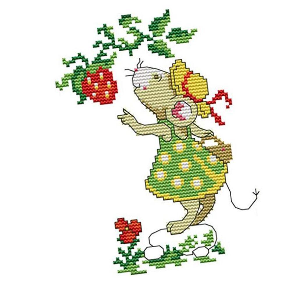 Little Rat Stamped Cross Stitch Kits DIY Embroidery for Home Decor Gift 14CT