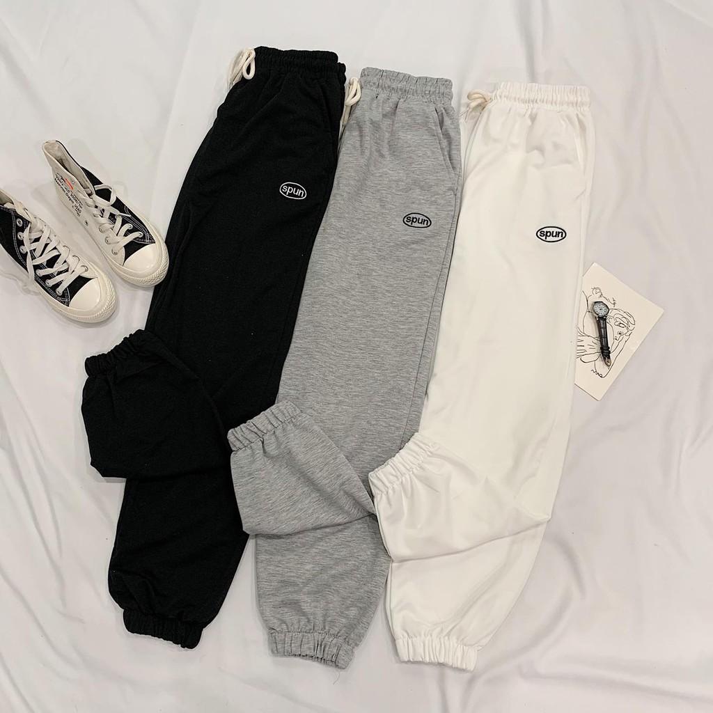 Quần Jogger Nỉ Thêu SPUN Ulzzang 1HIT_UNISEX (Ánh Thật