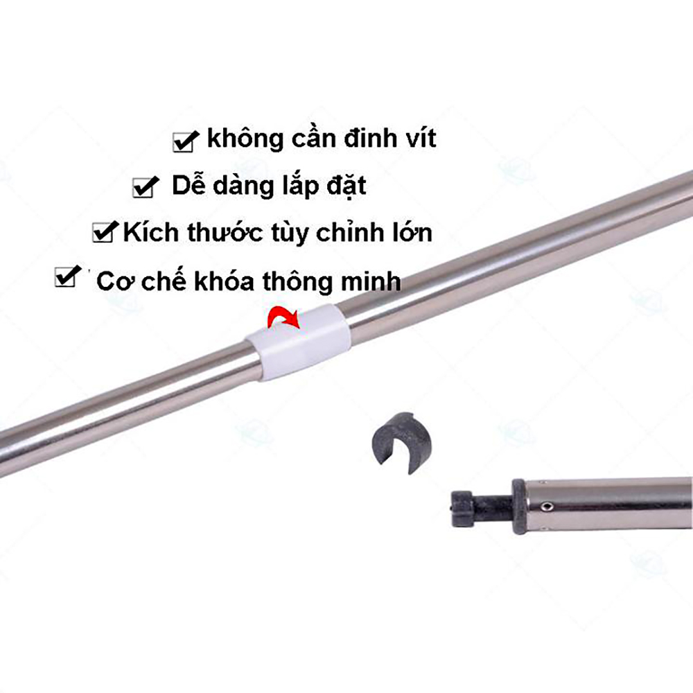 THANH TREO ĐỒ ĐA NĂNG KHÔNG CẦN KHOAN BẮT VÍT - 70-120cm