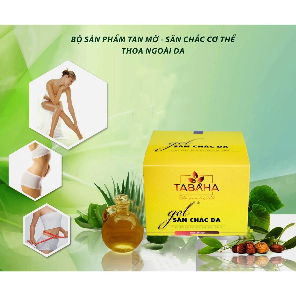 Kem tan mỡ TABAHA 250gr Kèm Đai nịt bụng định hình cao cấp 2 lớp và thước dây