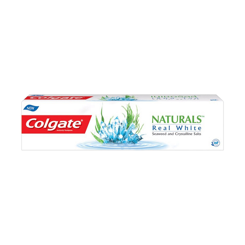 Bộ 3 Kem Đánh Răng Colgate Naturals Real White Seaweed &amp; Crystalline Salts 180g tảo biển &amp; Muối tinh thể làm trắng răng