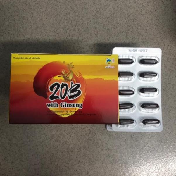 20B With Ginseng Bồi bổ sức khỏe, kích thích tiêu hóa, tăng cường miễn dịch cơ thể hộp 100v