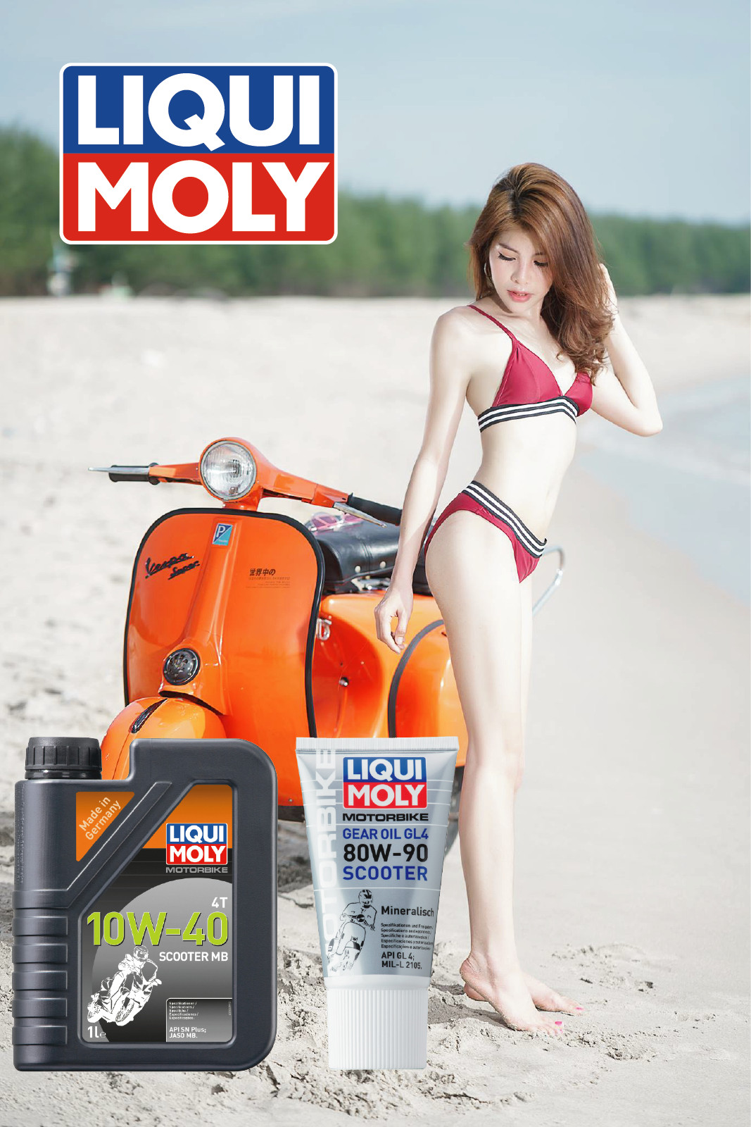 Combo Nhớt Liqui Moly Scooter 10W40 MB 1L + Hộp số Liqui Moly 150ML