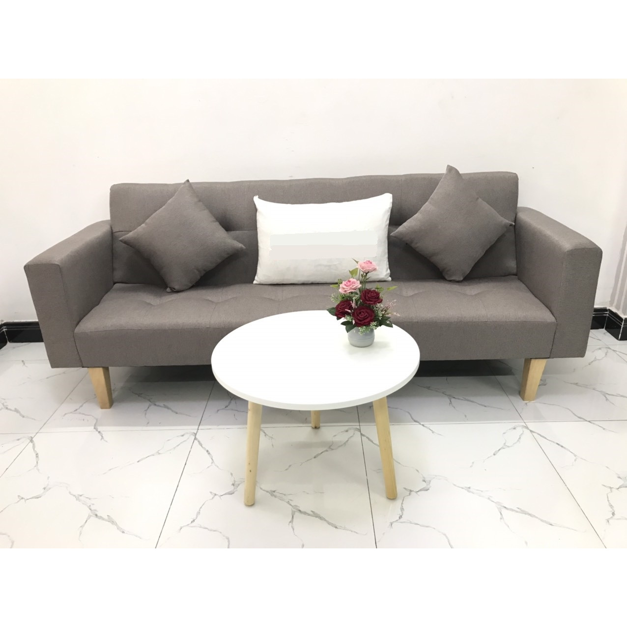 Bộ ghế sofa giường sofa bed tay vịn phòng khách salon linco12