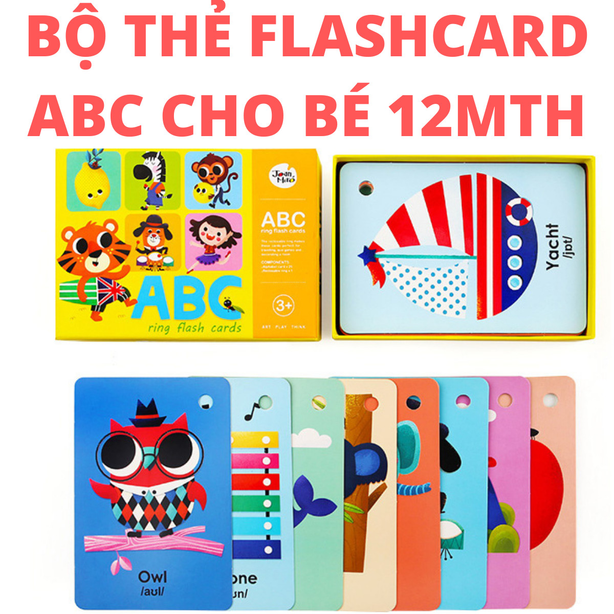 Thẻ học chữ cái ABC tiếng Anh cho bé từ 12 tháng tuổi trở lên