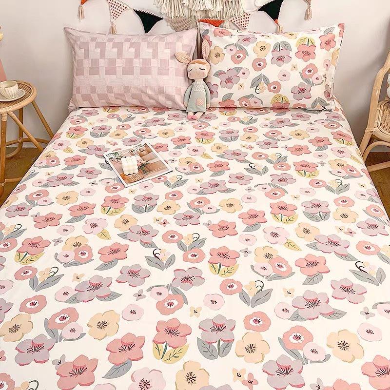 Ga Gối Cotton 100% Hàng Nhập Khẩu Cao Cấp 3 Món Hoa Nhí Vintage