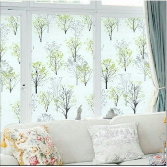 300cm*45cm Decal giấy dán kính cây thông xanh