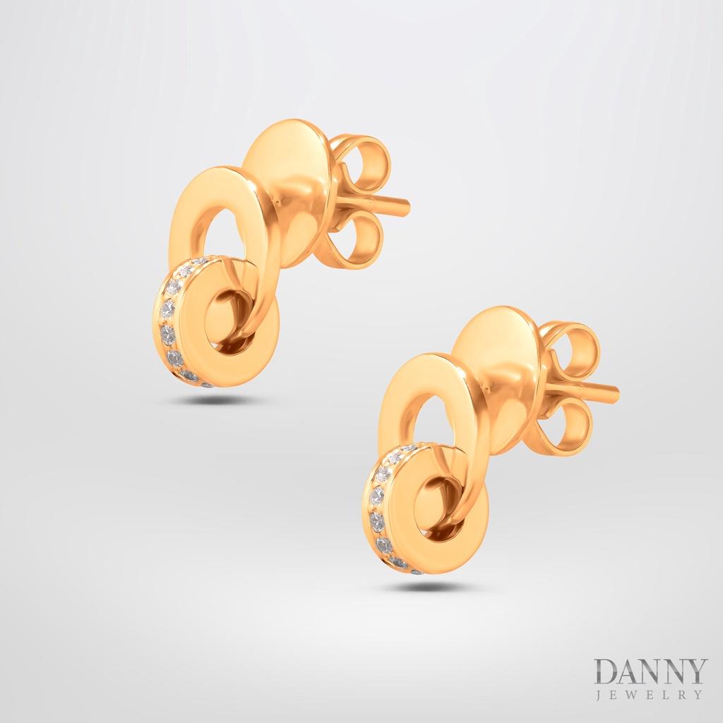 Bông Tai Nữ Danny Jewelry Bạc 925 Đính Đá CZ, Xi Vàng hồng/Rhodium BT0048