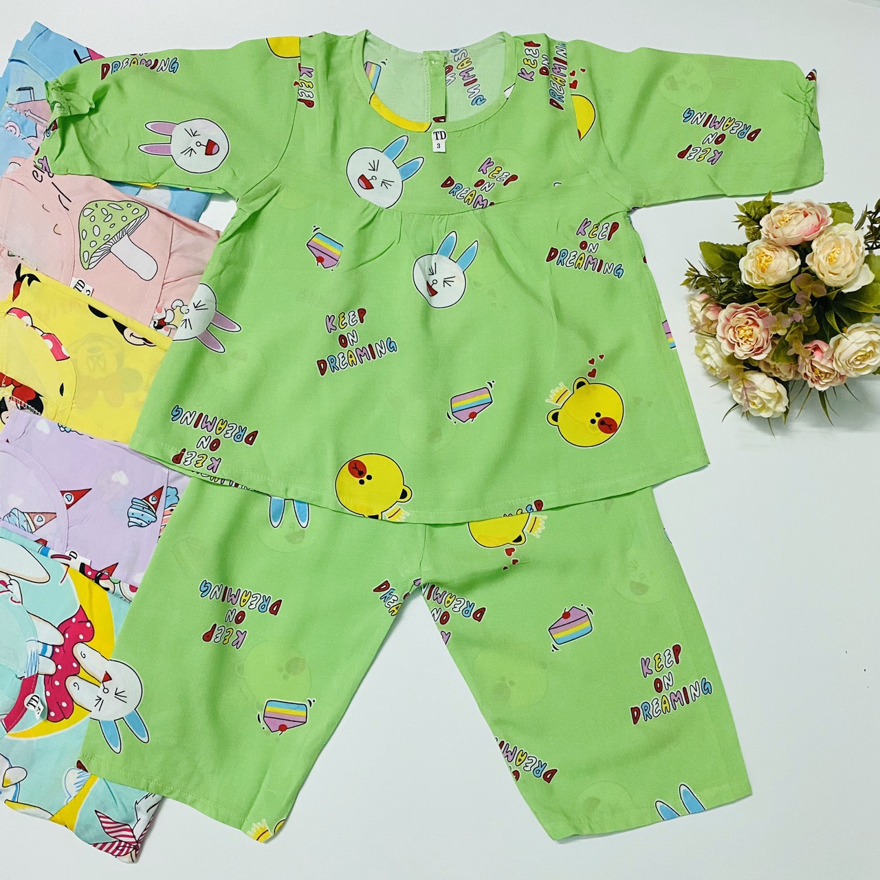 Bộ Quần áo Tole, lanh bé gái | Mẫu Tay dài cài nút sau | Size 1-13 cho bé 5-36 kg| Chất vải tole, lanh 2 da loại 1 mềm, mịn, mát cho bé gái| Hàng Việt Nam | Đồ bộ bé gái |quần áo trẻ em| Đồ tôn trẻ em