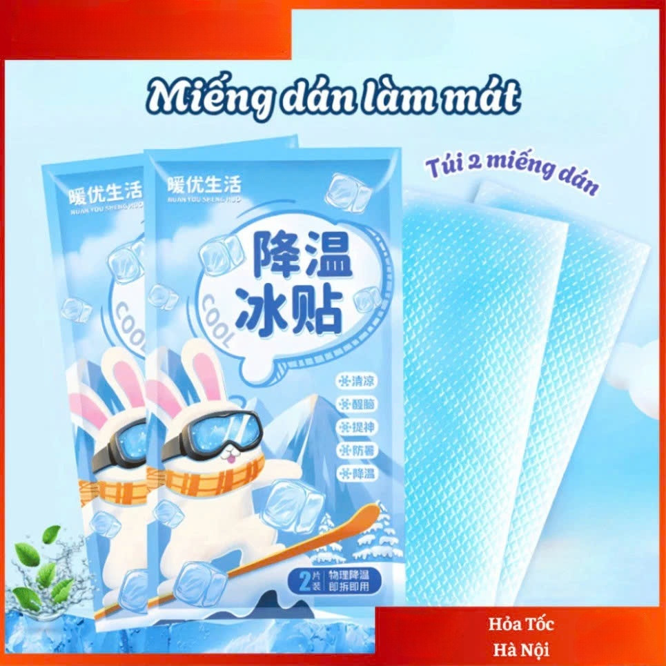 COMBO  4 Miếng Dán LÀM MÁT Cơ Thể ĐIỆN THOẠI Gel Làm Mát Chống Nóng Bạc Hà Tác Dụng 8 Tiếng Không Kích Ứng Da