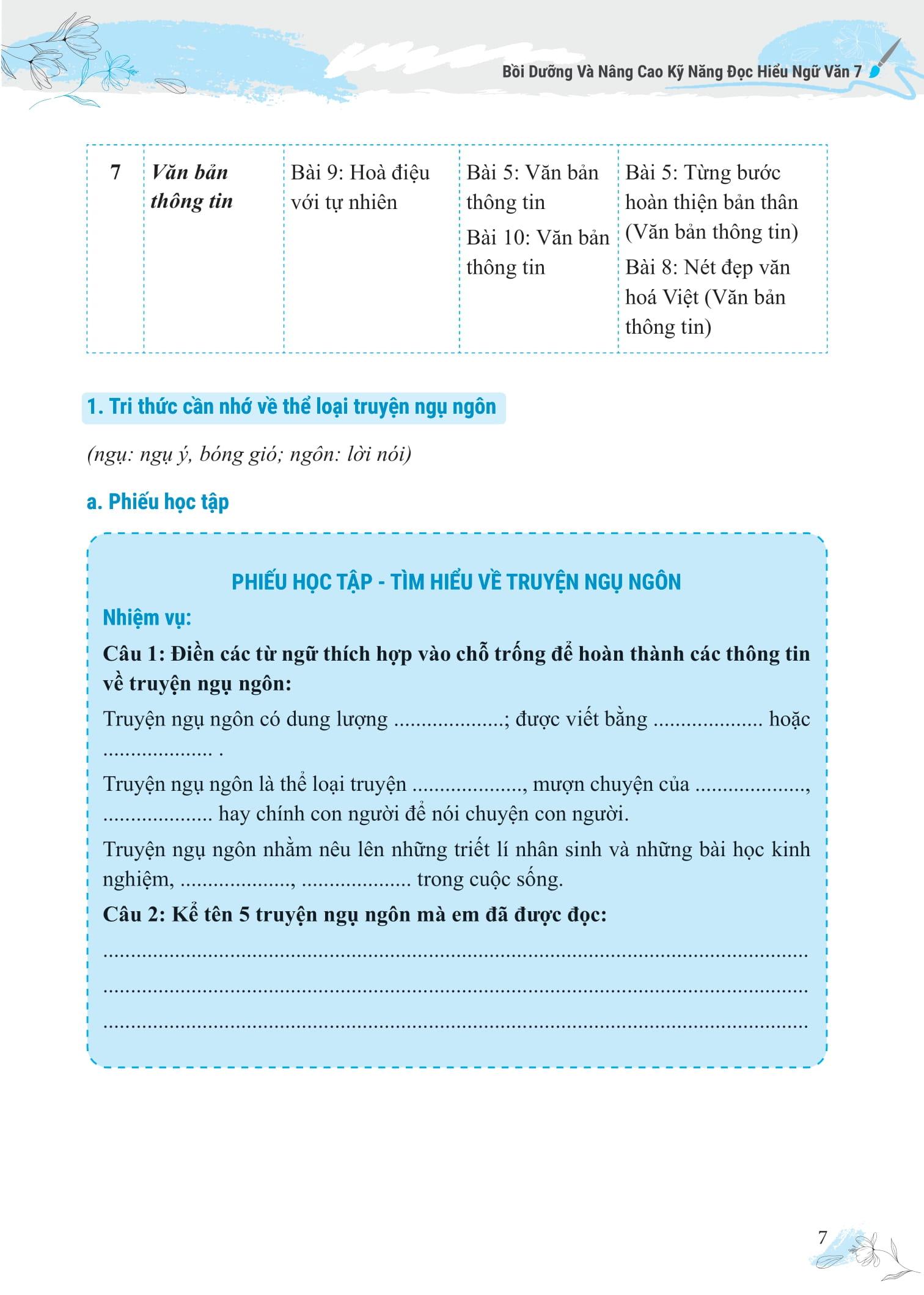 Sách - Bồi Dưỡng Và Nâng Cao Kỹ Năng Đọc Hiểu Ngữ Văn 7