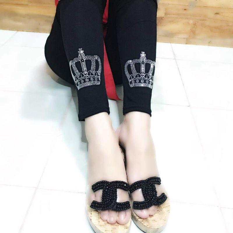 Quần Legging Đính Đá Dài ảnh thật