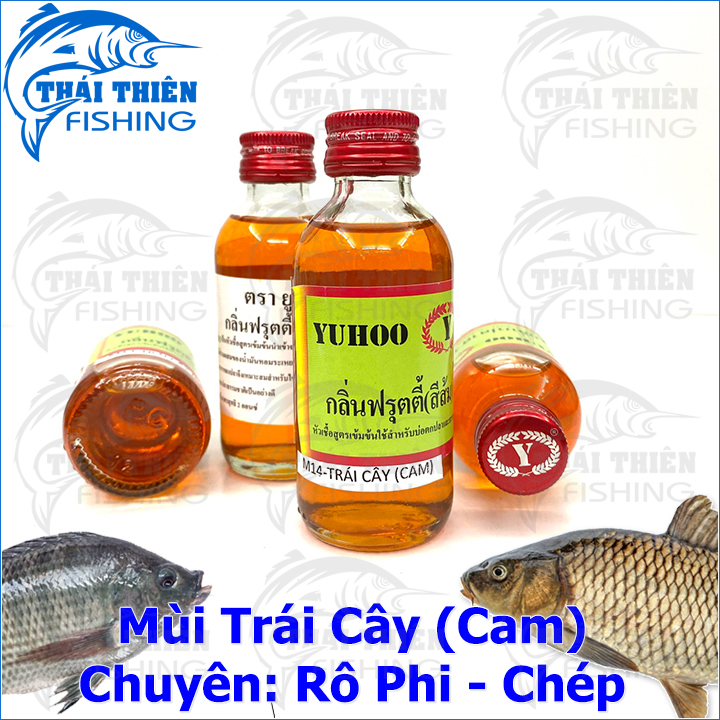 Tinh Mùi Câu Cá Thái Lan, Hương Trái Cây Cam Chai 58ml Dùng Câu Chép, Rô Phi Sông Tự Nhiên Hồ Dịch Vụ