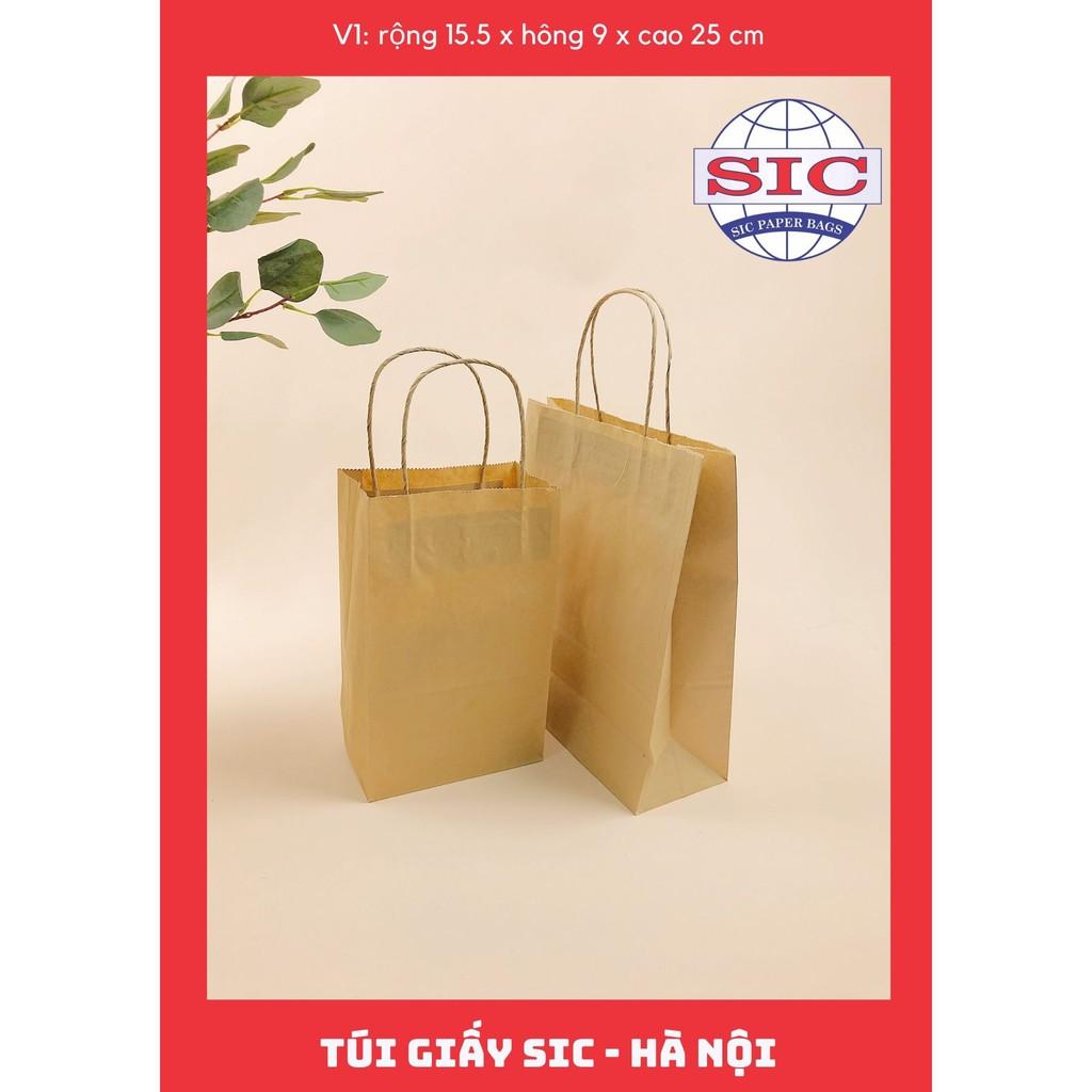 100 CHIẾC TÚI GIẤY V1-15,5x9x25 cm CÓ QUAI