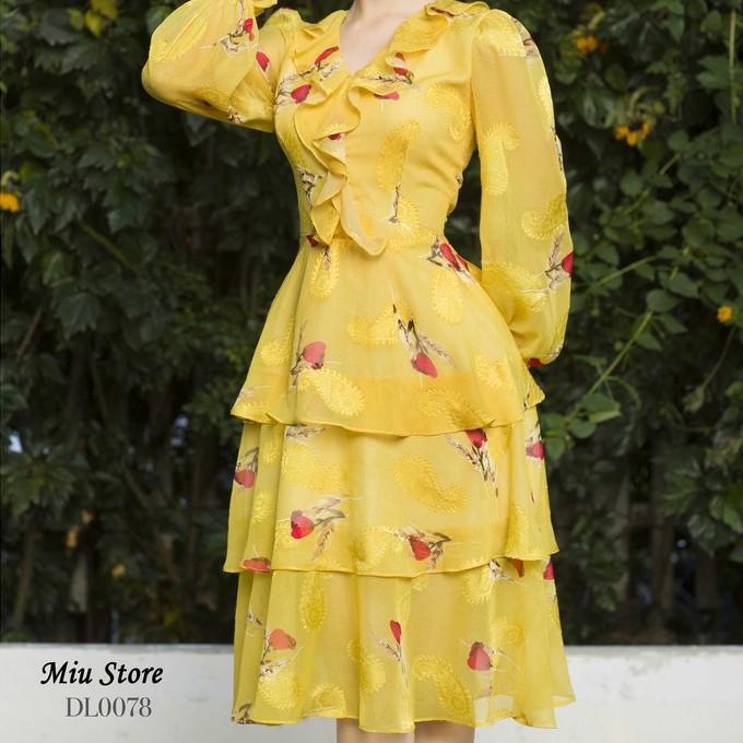 Váy xòe 3 tầng bèo cổ Miu Store DL0078