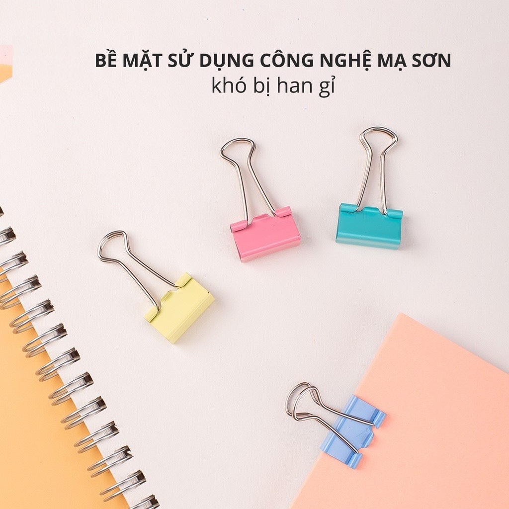 Kẹp bướm màu 15mm Deli E8556A - Hộp 60 cái