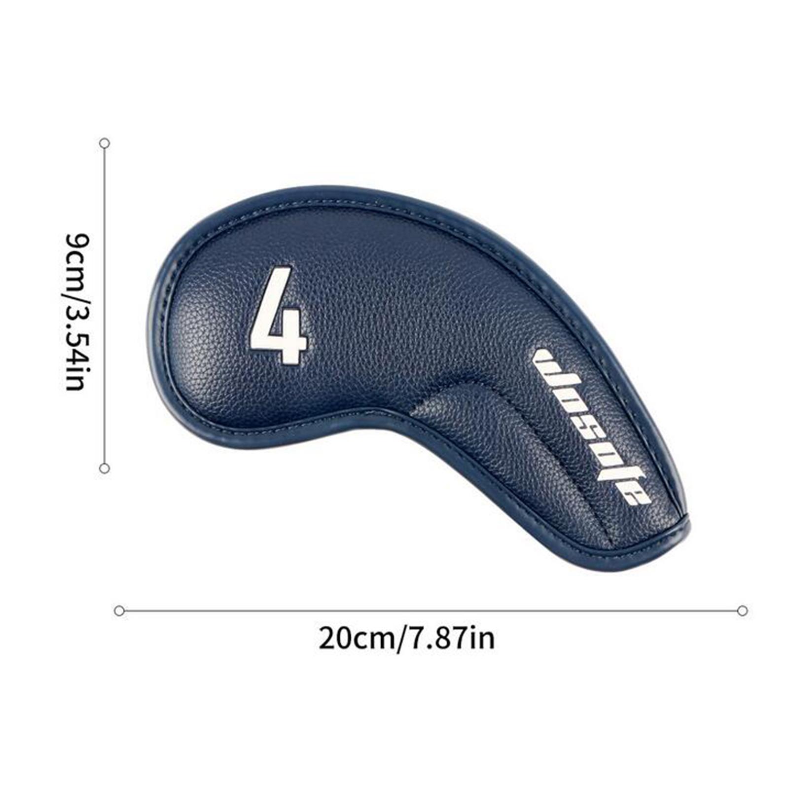 9Pcs Golf Iron Covers Set Golf Club Headcovers PU Leather Embroidered Number Protective Cover Golf Clubs Case Protector for Beginner Golfers