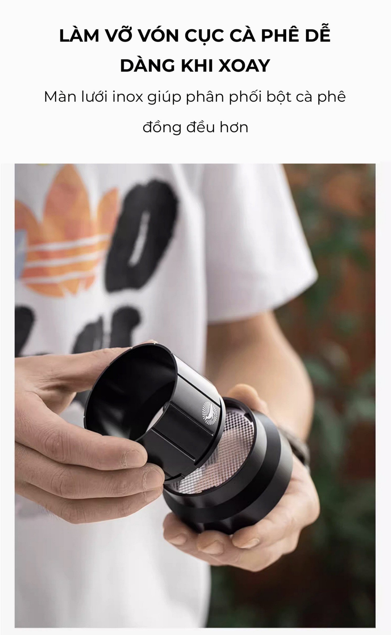 Dụng cụ san phẵng cà phê cho bình moka