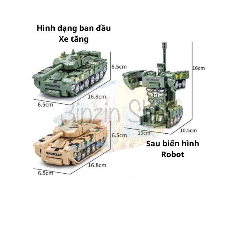 Đồ chơi xe tăng biến hình robot tự động không dùng pin