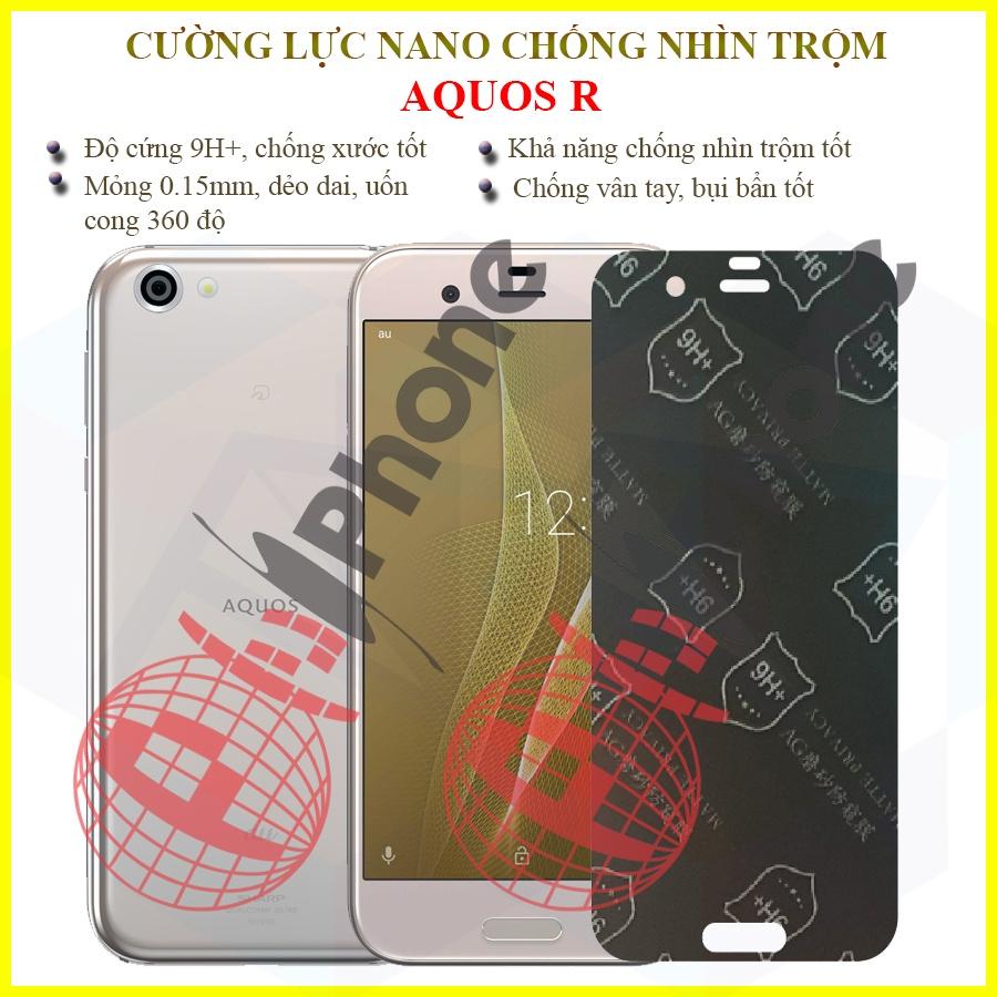 Dán chống nhìn trộm dành cho Sharp Aquos R SHV39/ 605SH/ SH03J - Dán cường lực dẻo nano 9H+