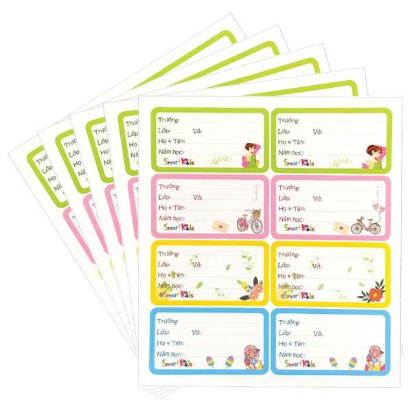 Bộ 2 Nhãn Vở Smart Kid Cool Girl SK-LP402 (40 Nhãn Vỡ)