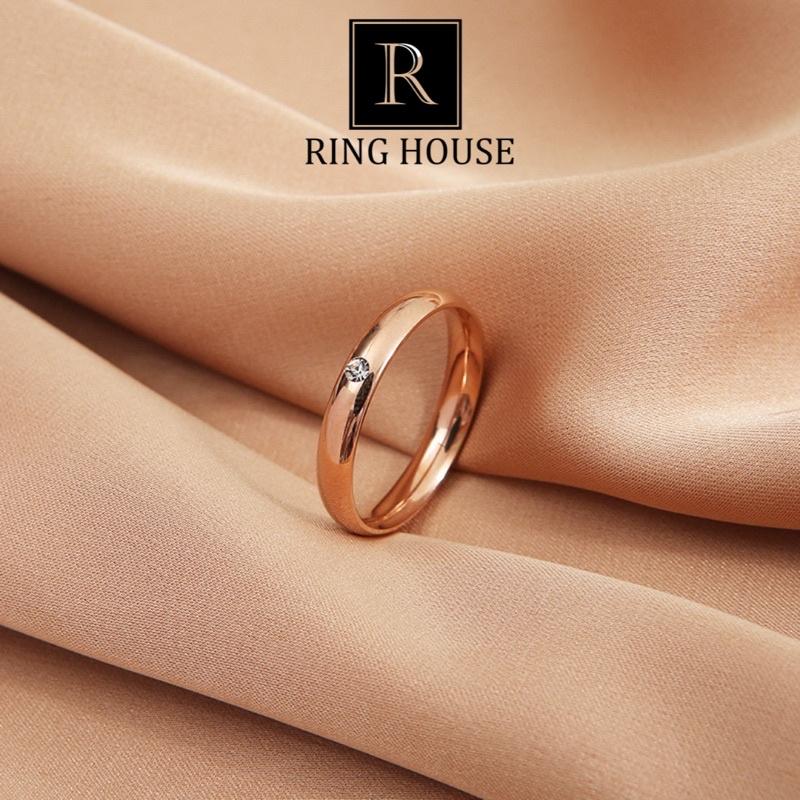 R6 Nhẫn Cho Cặp Đôi Nam Nữ Couple Ring Titan Không Đen Gỉ Ring House