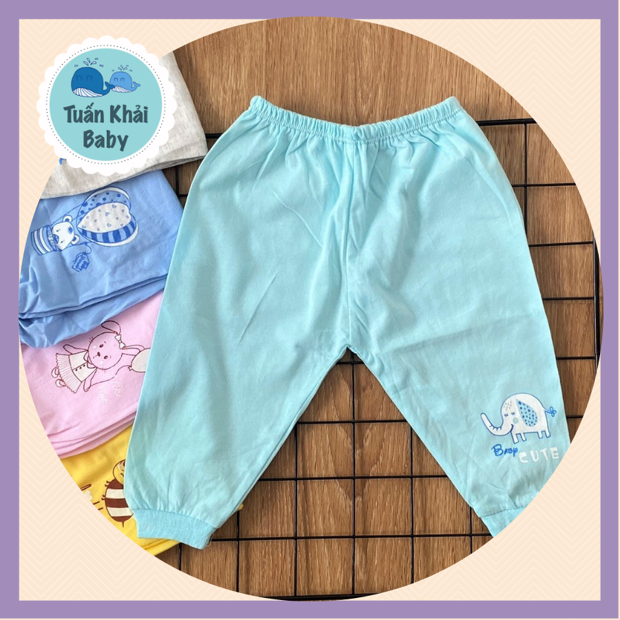 Combo 5 Quần Sơ Sinh cotton 100% Thái Hà Thịnh cho bé trai, bé gái - Quần Dài Màu size 1-5 cho bé sơ sinh -12kg