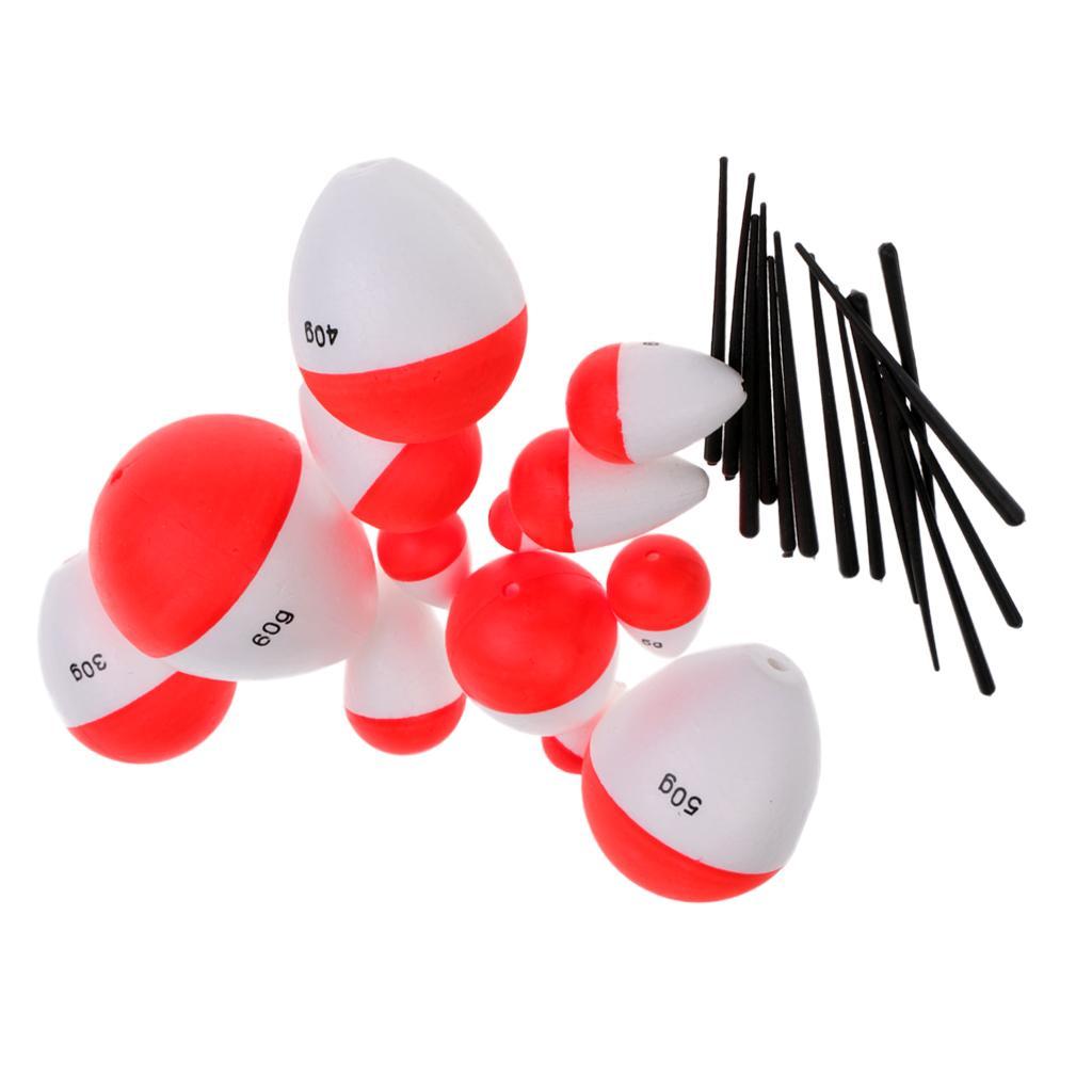 14pcs/lot Mixed Bobber Fishing Float Round Sea Fishing Float Buoy Bobbers