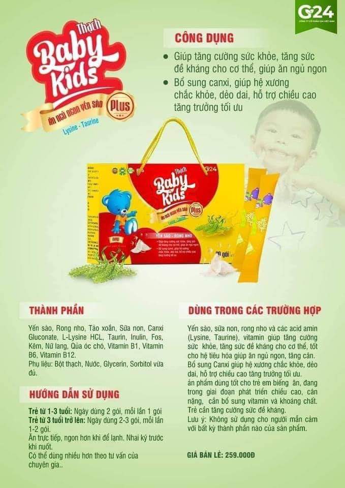 Combo 2 hộp Yến Sào Baby Kids Plus Thạch