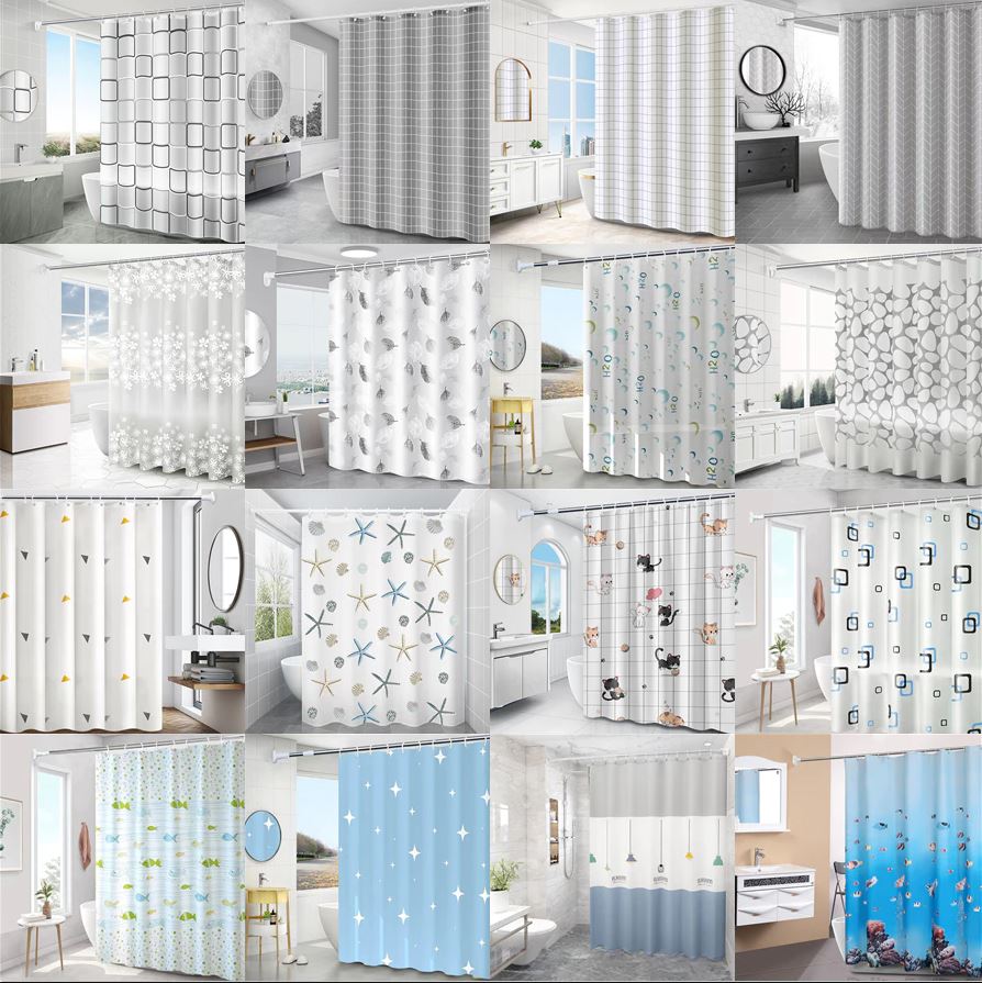 Rèm nhà tắm rèm chống thấm nước 180 x 180cm giao họa tiết ngẫu nhiên