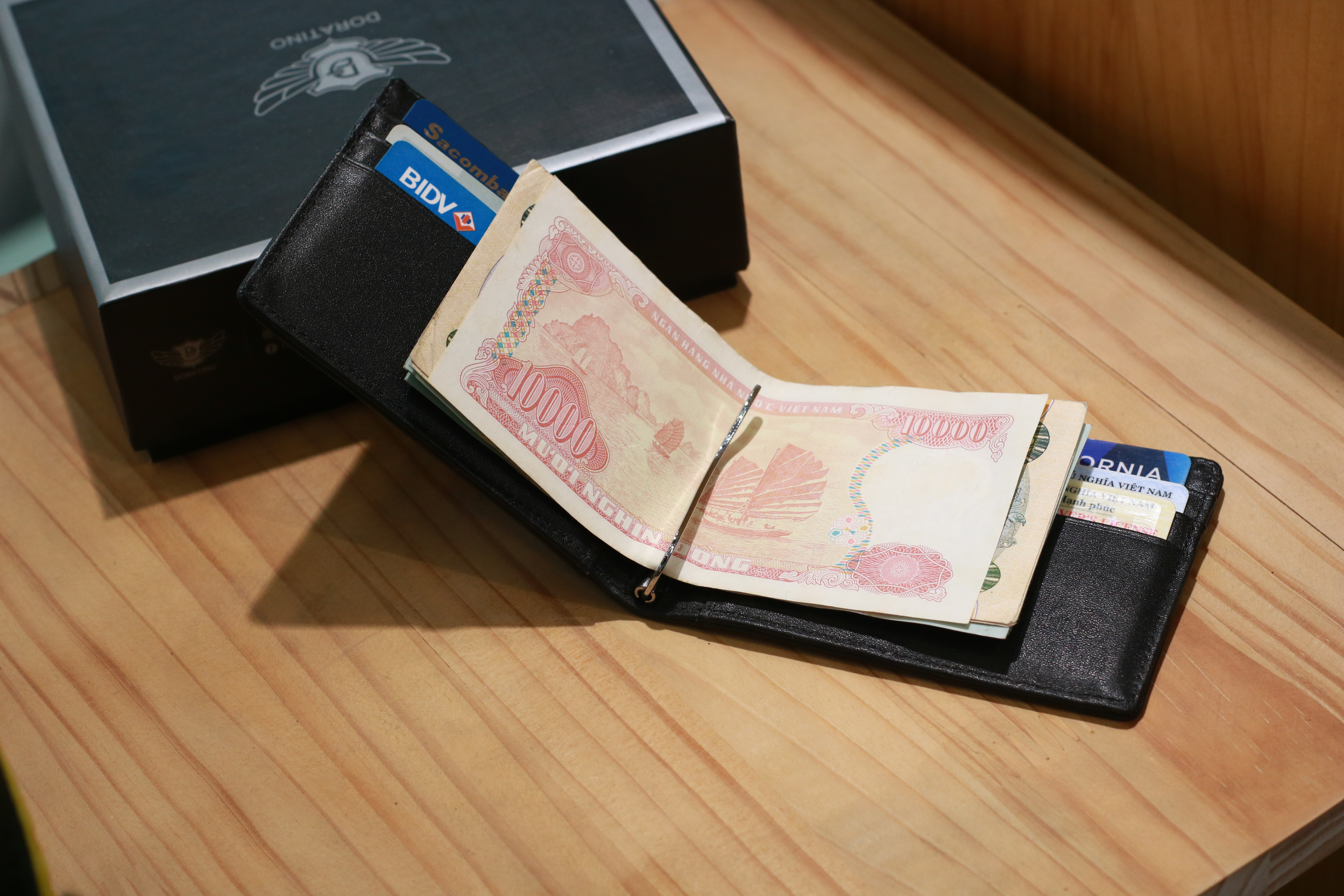 Ví kẹp tiền Money Clip Da Bò Thật