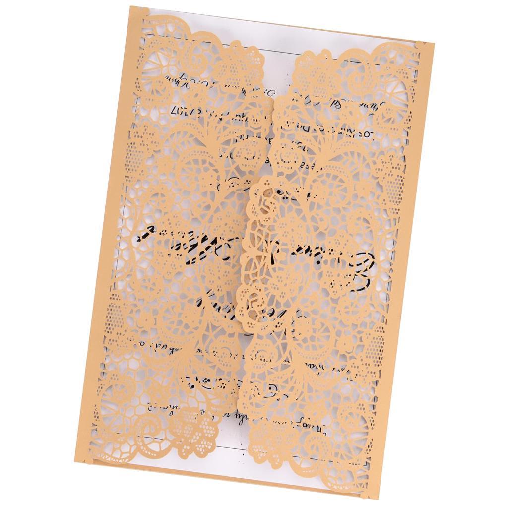 10 Pieces Stylish and Elegant, Romantic Design Wedding Invitation Cards Sets