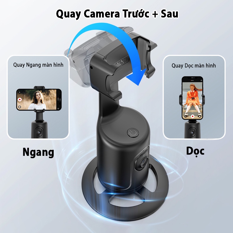 Gimbal điện thoại xoay 360 độ P01, Gậy Livestream, chụp ảnh, quay tik tok, vlog thông minh, tự động nhận diện theo dõi khuôn mặt, điều khiển bằng cử chỉ