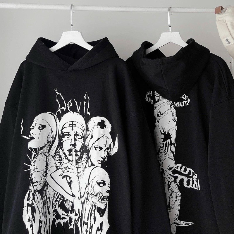 Áo Hoodie Nỉ Local Brand Form Rộng Ulzzang Unisex DEVIL Vah Studio