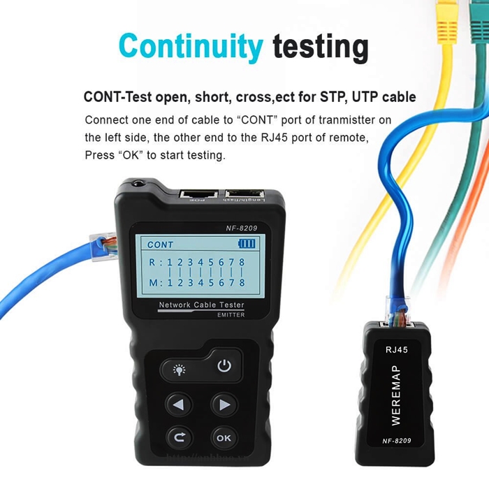 Máy test mạng, dò dây, test POE Noyafa NF-8209 - Hàng nhập khẩu chính hãng