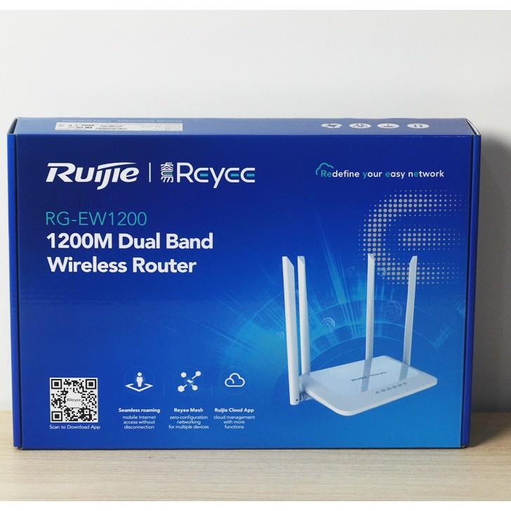 Bộ Phát WiFi Router Ruijie EW1200G Pro Băng Tần Kép Chuẩn AC1300Mbps Gigabit - Hàng Chính Hãng