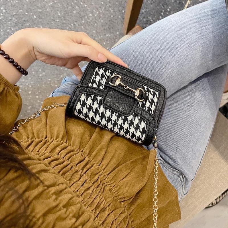 TÚI THỔ CẨM HOẠ TIẾT NÂU TÂY MINI