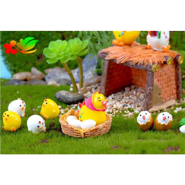 Mô hình chuồng gà, ổ gà lót rơm hay thảm cỏ trang trí tiểu cảnh, móc chìa khóa, DIY
