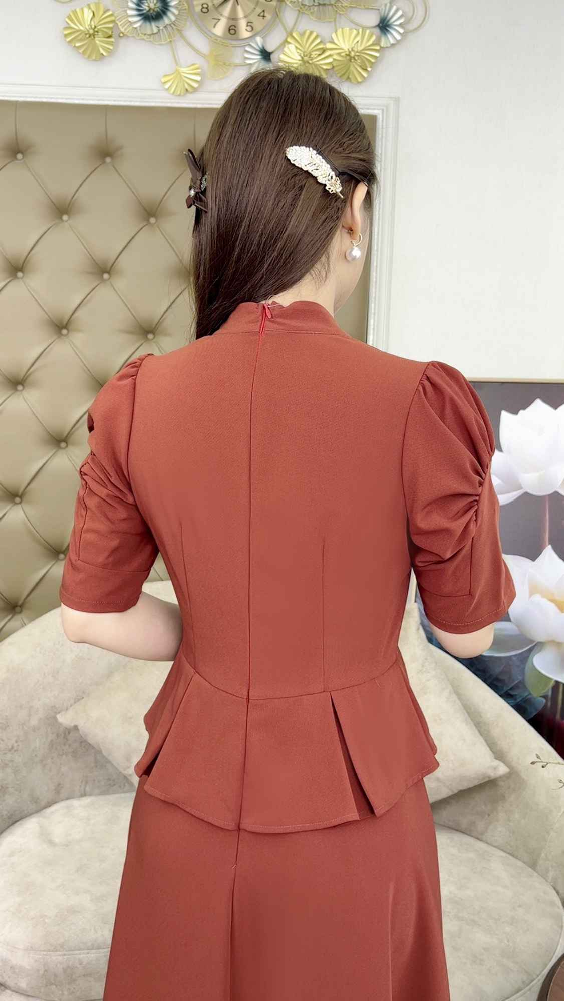 Đầm Quý Bà [ Linh Trà ] (TM 416) Cao Cấp Màu Sắc Trẻ Trung Tươi Sáng Sang Trọng Đi Làm Đi Tiệc
