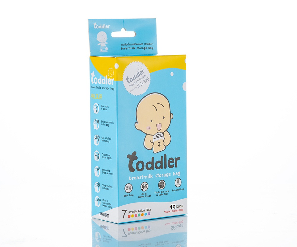 Túi trữ sữa mẹ toddler 250ml-Hộp 49 túi ( tặng kèm 1ziplock mini)