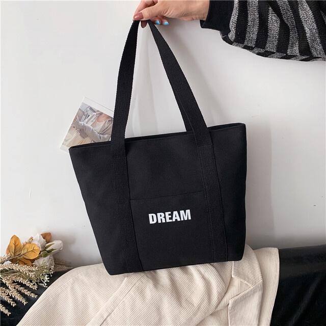 Túi Tote Vải DREAM YOLA SHOP hàn quốc Túi xách nữ vải canvas đẹp rẻ size lớn vừa A4 đi học đi làm TUIV.004 -QUÀ CỘT TÓC