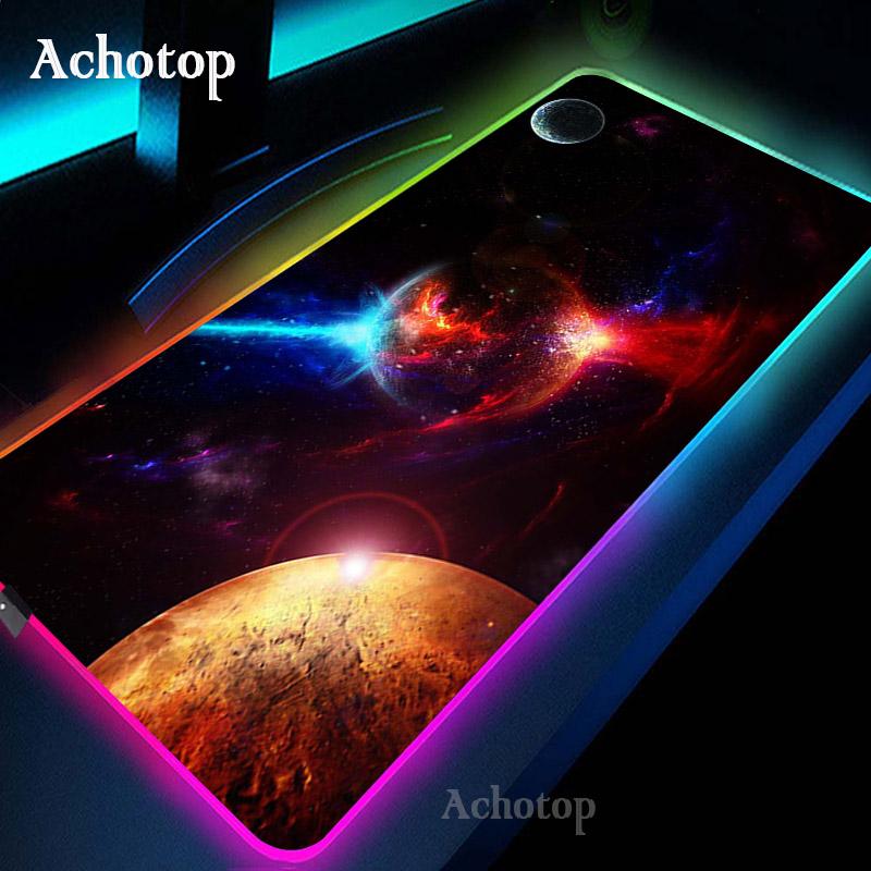 Không Gian RGB Miếng Lót Chuột Chơi Game Miếng Lót Chuột Máy Tính Lớn Mousepad Backlit XXL MousePad LED Game Thủ Mause Thảm 900X400 bàn Làm Việc Cho CS