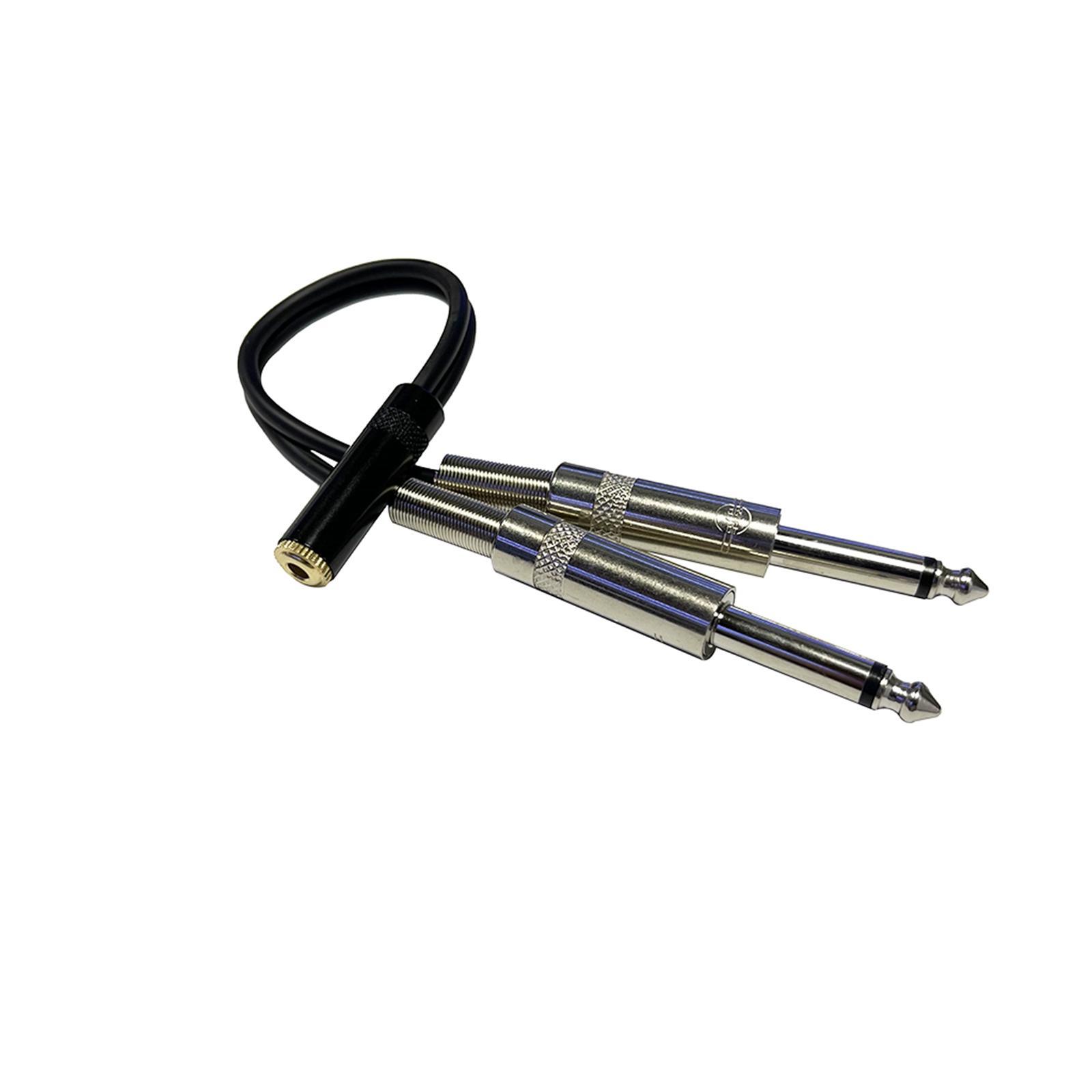 3.5mm 1/8" Female to 2 x 6.35mm 1/4" Male Cable Copper Shell for Headphones