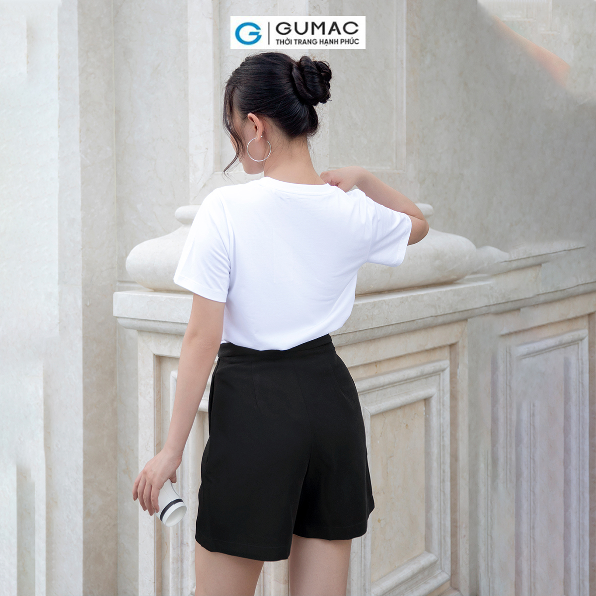 Áo thun nữ tay ngắn in chữ dày dặn trẻ trung thoải mái GUMAC ATD09034