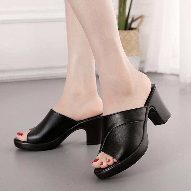 Dép cao gót trung niên cho bà cho mẹ-guốc nữ-giày trung niên nữ